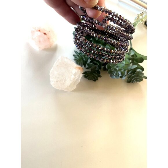 Multi Strand Garnet Beaded Bracelet - Picture 12 of 13